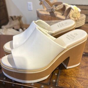 Charles by Charles David White Platform Mules